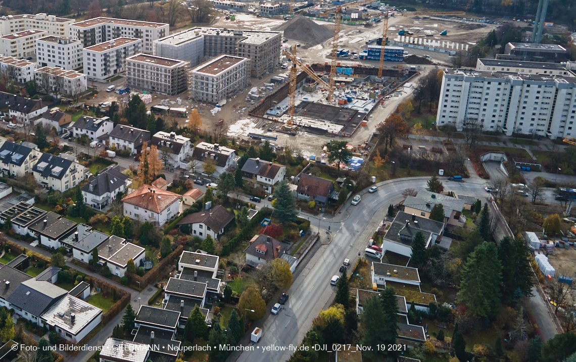 19.11.2021 - Luftbilder von der Baustelle Alexisquartier und Pandion Verde in Neuperlach
